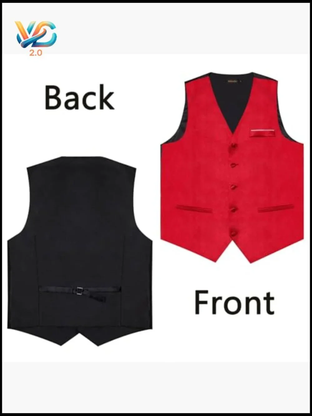Men's Satin Vest and Tie Set, V-Neck, Adjustable Back, Formal Wear